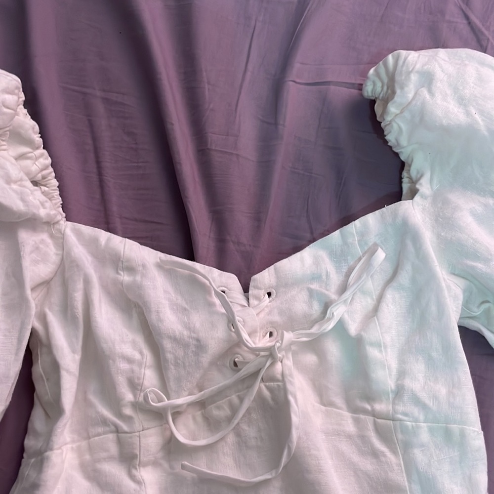 WILFRED (Aritzia) WHITE CORSET DRESS - Picture 4 of 5